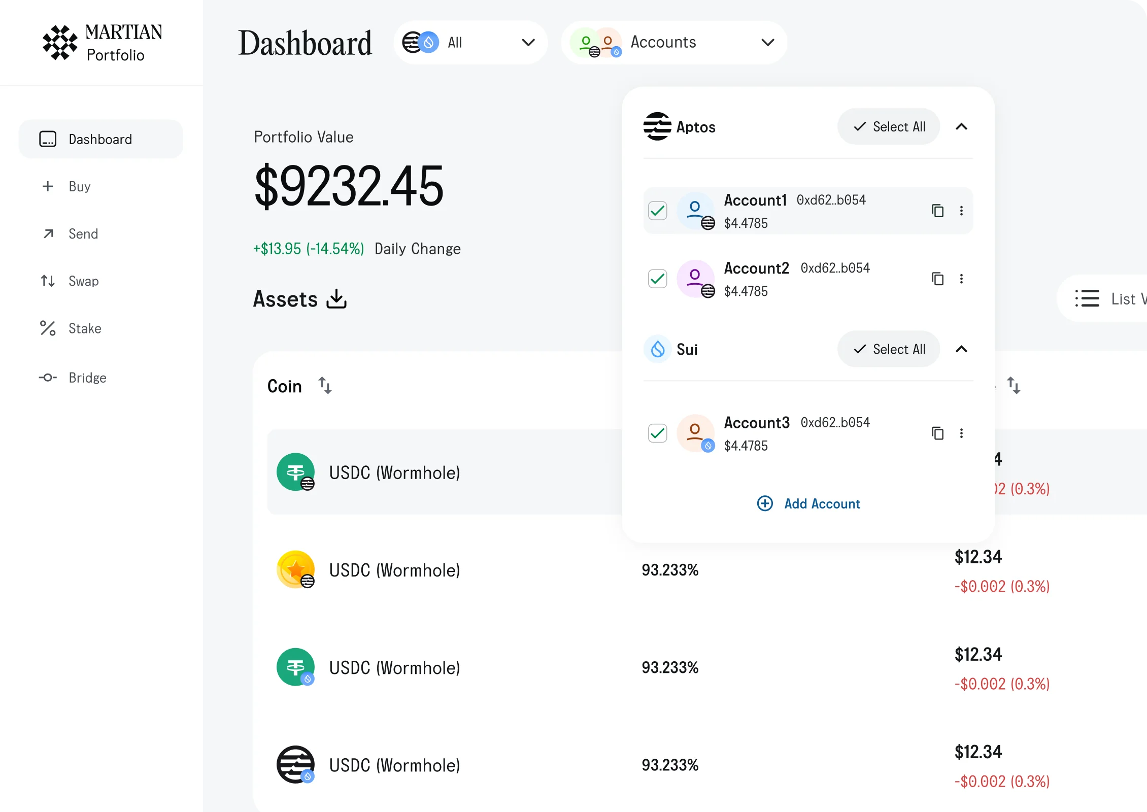 View All accounts on Martian Portfolio